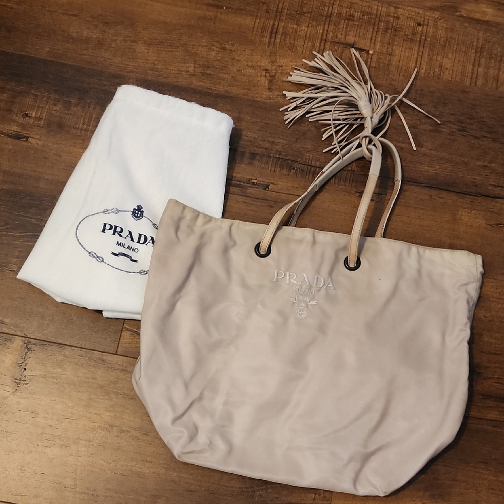 Authentic Prada Light Tan Leather Tote